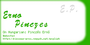 erno pinczes business card